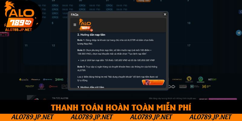 Thanh toán hoàn toàn miễn phí