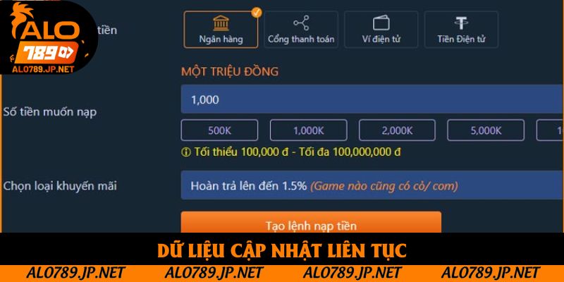 Dữ liệu cập nhật liên tục